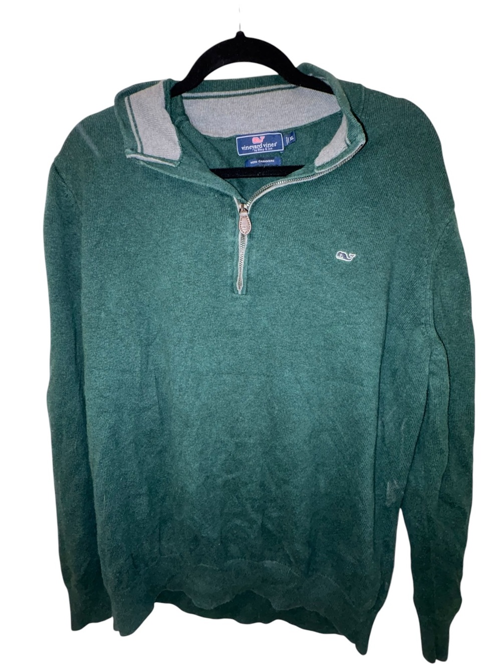 Vineyard Vines Forest Green Quarter-Zip Pullover